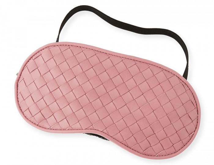 Bottega-Veneta-Intrecciato-Leather-Sleep-Mask-Pink