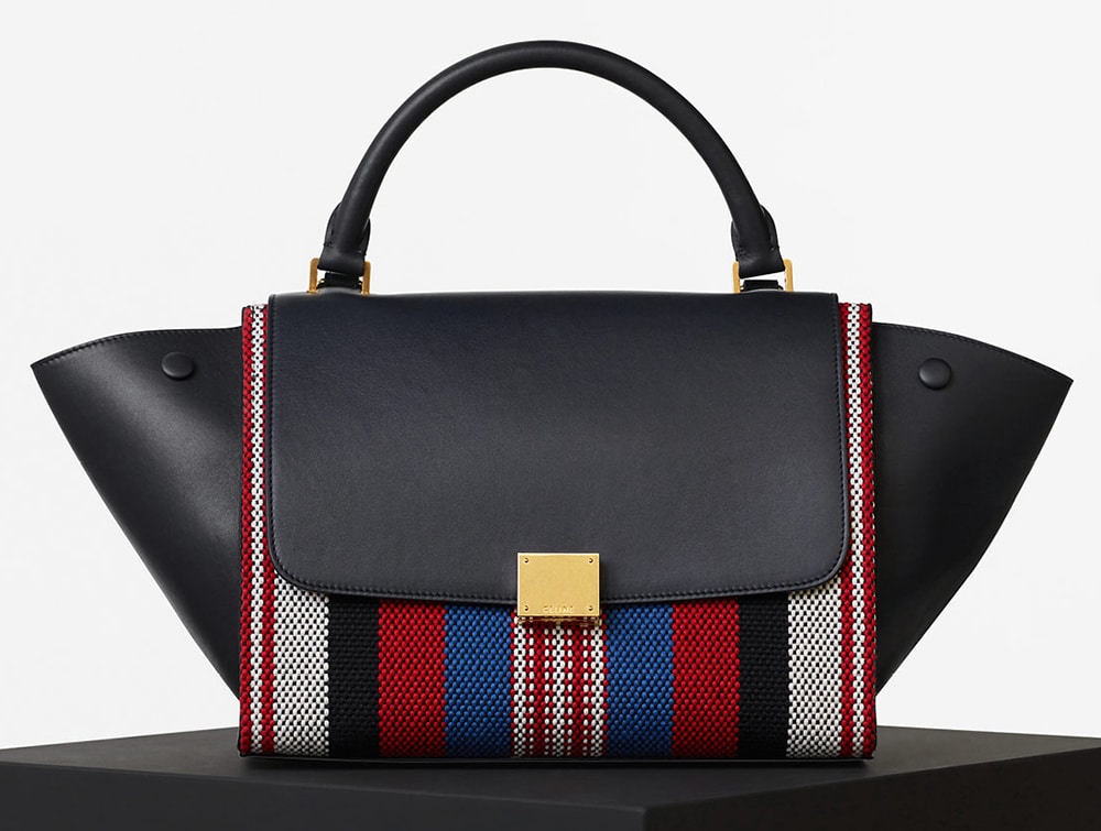 Celine-Textile-and-Leather-Trapeze-Bag